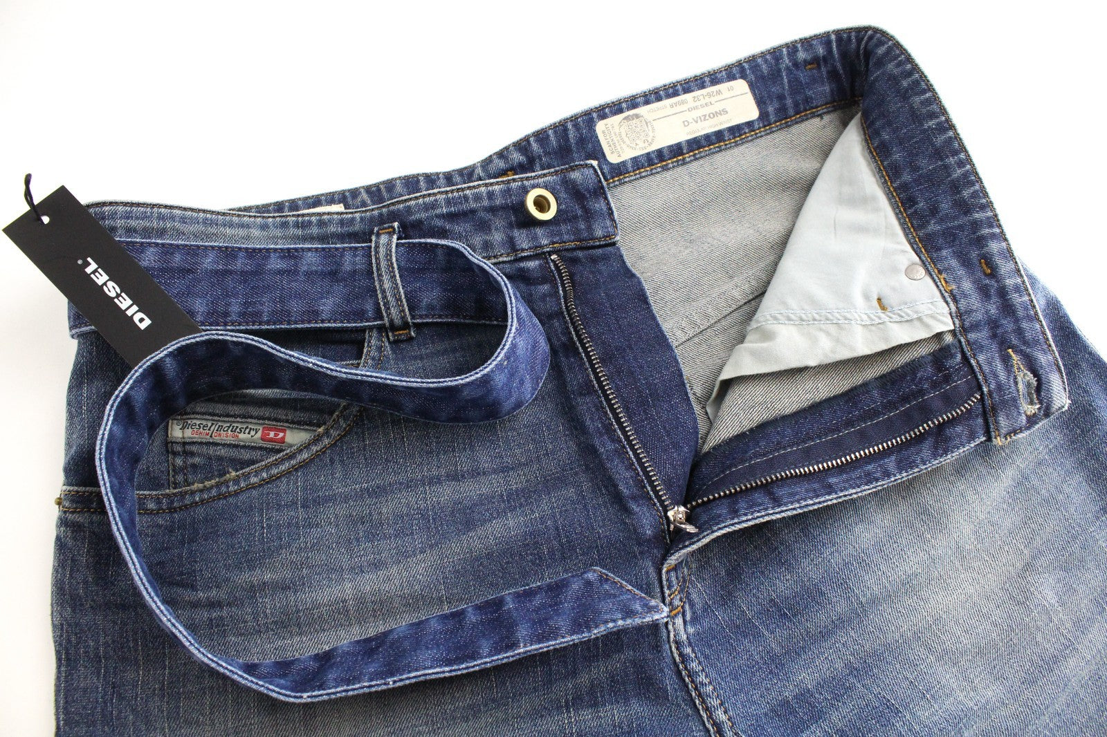 DIESEL D-Vizons 089AR Women Jeans W26/L32 Regular Fit Wash Cotton Stretch Blue