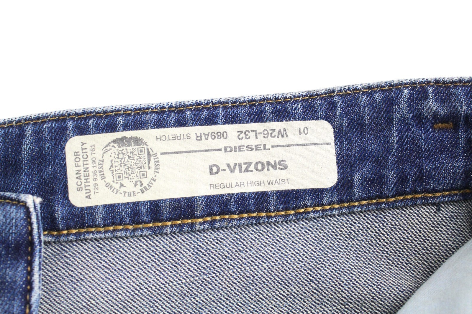 DIESEL D-Vizons 089AR Women Jeans W26/L32 Regular Fit Wash Cotton Stretch Blue