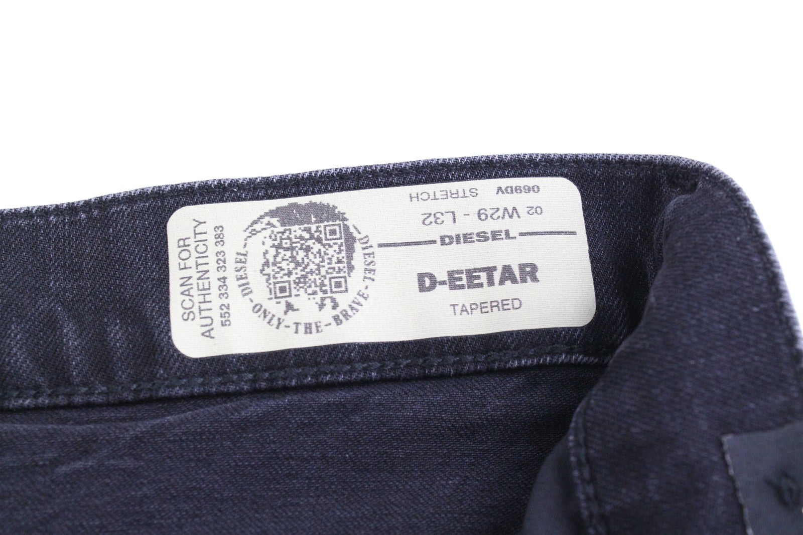 DIESEL D-Eetar 069DV Men Jeans W29/L32 Tapered Cotton Stretch Grey Button-Fly