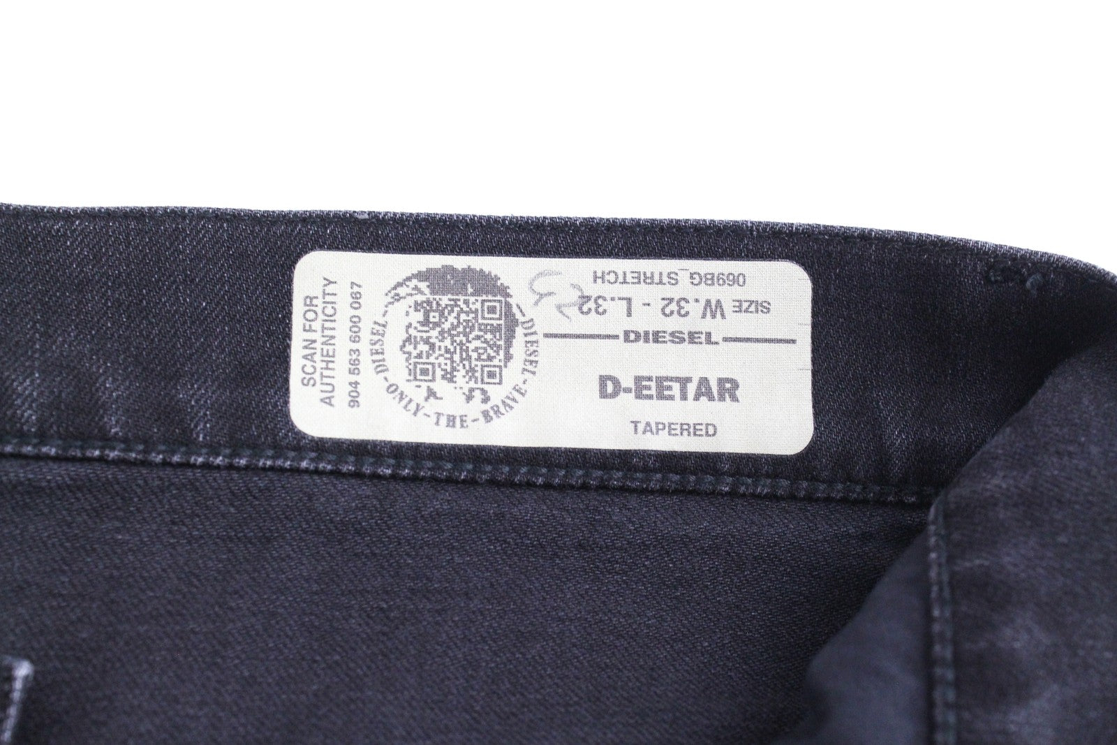 DIESEL D-Eetar 069BG Men Jeans W32/L32 Tapered Fit Washed Cotton Stretch Grey