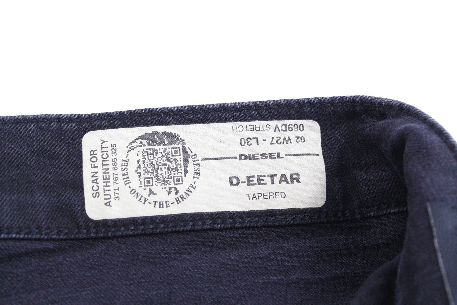 DIESEL D-Eetar 069DV Men Jeans W27/L30 Taper Fit Ripped Cotton Stretch Grey