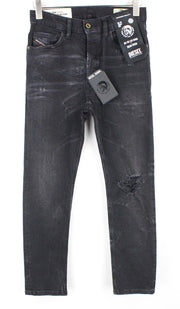 DIESEL D-Eetar 069DV Men Jeans W28/L30 Taper Fit Ripped Cotton Stretch Grey