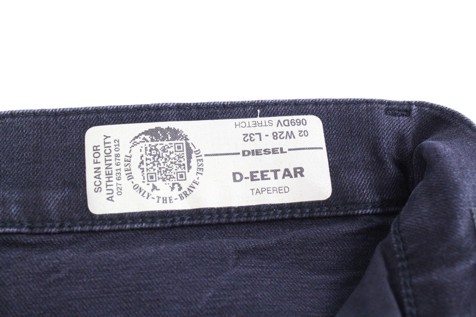 DIESEL D-Eetar 069DV Men Jeans W28/L32 Taper Fit Washed Cotton Stretch Grey