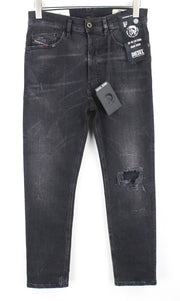 DIESEL D-Eetar 069DV Men Jeans W29/L30 Tapered Wash Ripped Cotton Stretch Grey