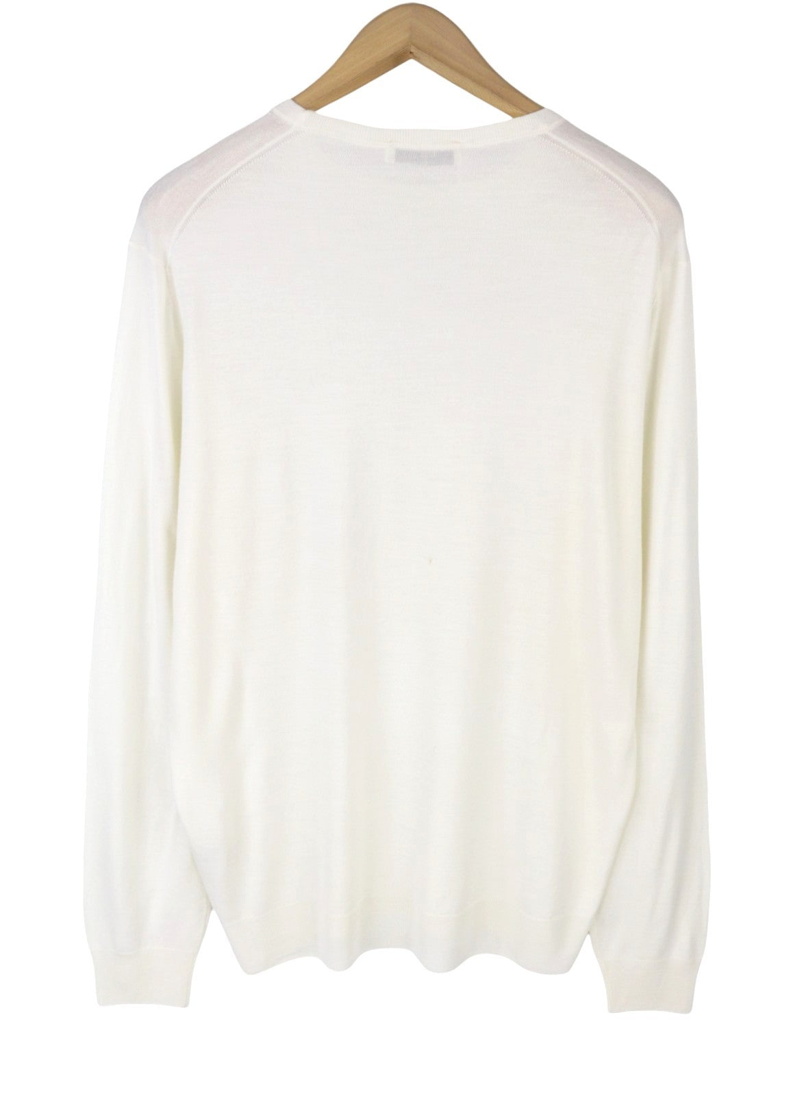 FILIPPO DE LAURENTIIS Men Jumper IT54 XL White 140s Merino Wool Silk Cashmere