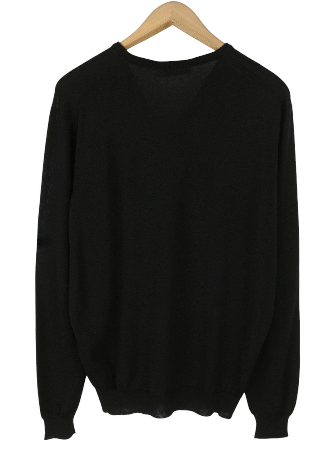 FILIPPO DE LAURENTIIS Men Jumper IT54 XL Black Superfine 120s Merino Wool Knit