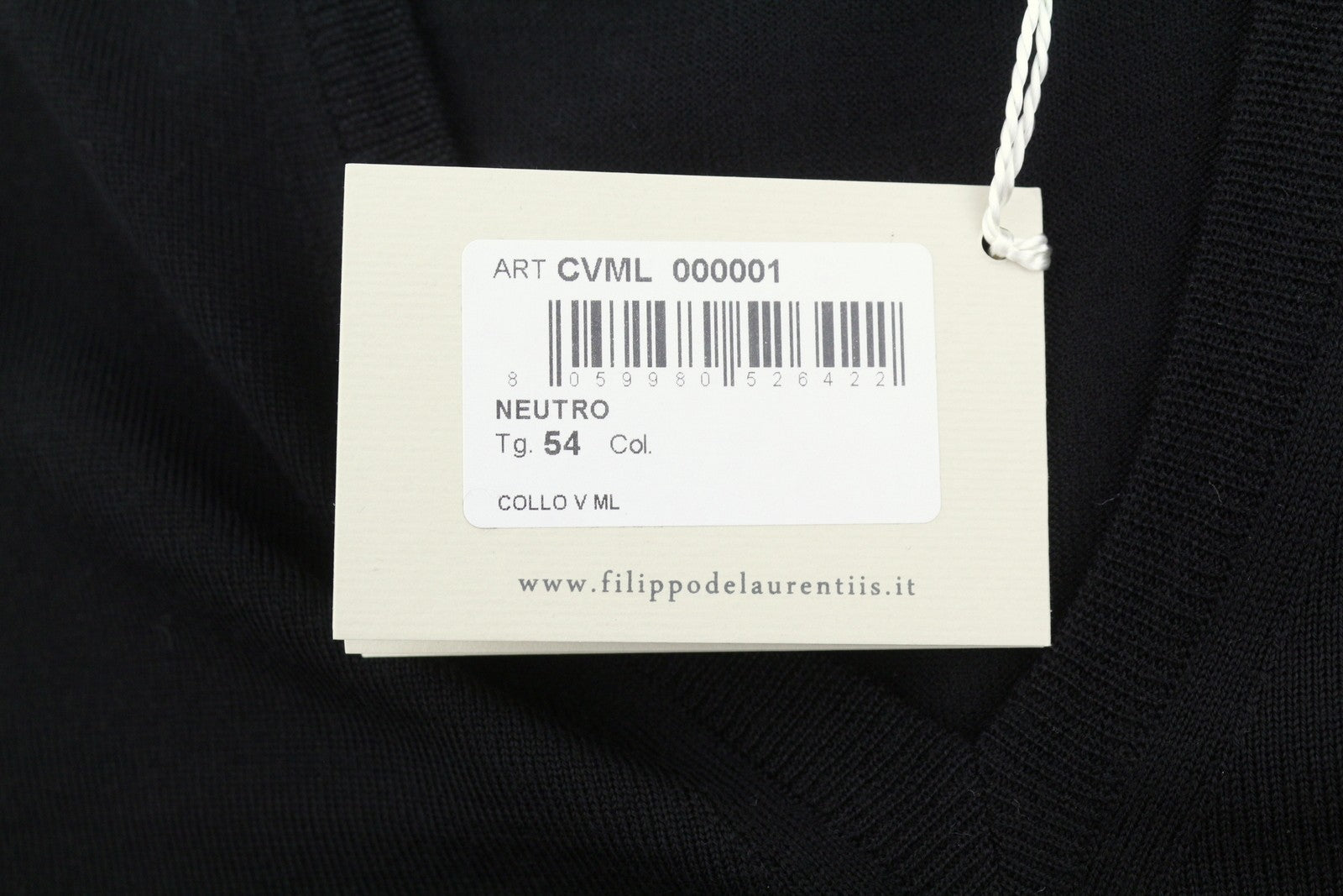 FILIPPO DE LAURENTIIS Men Jumper IT54 XL Black Superfine 120s Merino Wool Knit