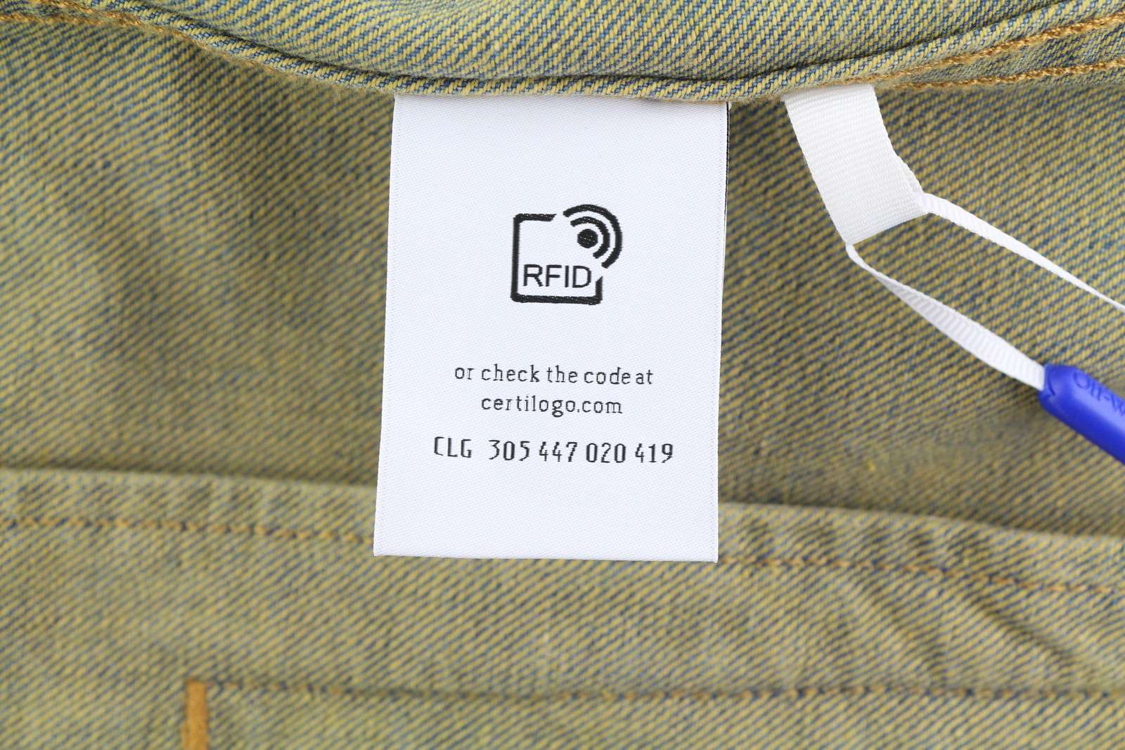 OFF-WHITE c/o VIRGIL ABLOH Diag Raw Patch Skate Denim Men Jacket XL FW25