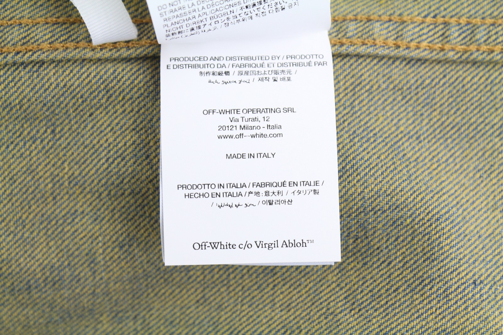OFF-WHITE c/o VIRGIL ABLOH Diag Raw Patch Skate Denim Men Jacket XL FW25
