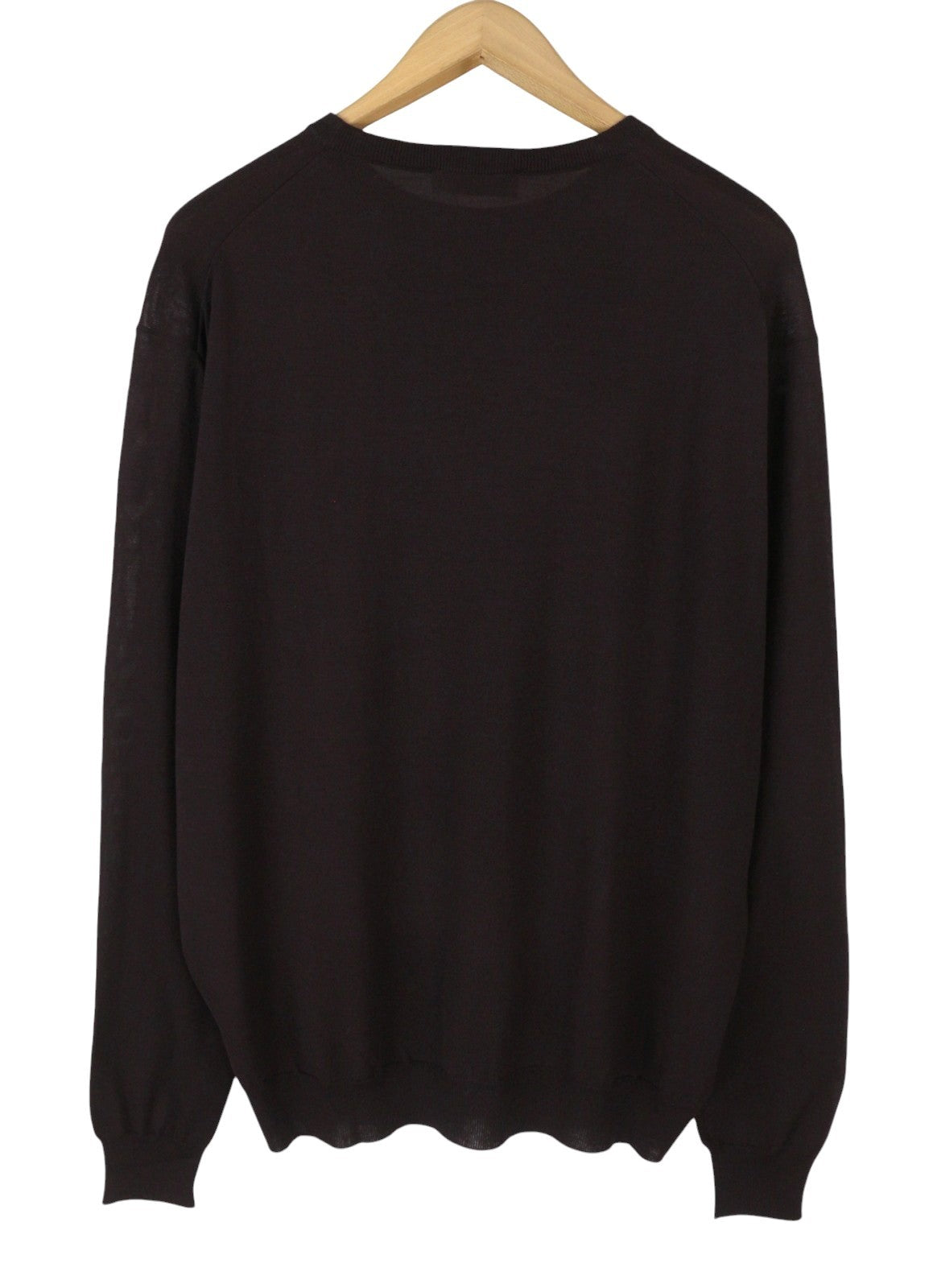 FILIPPO DE LAURENTIIS Men Jumper IT58 2XL Brown Superfine 120s Merino Wool Knit
