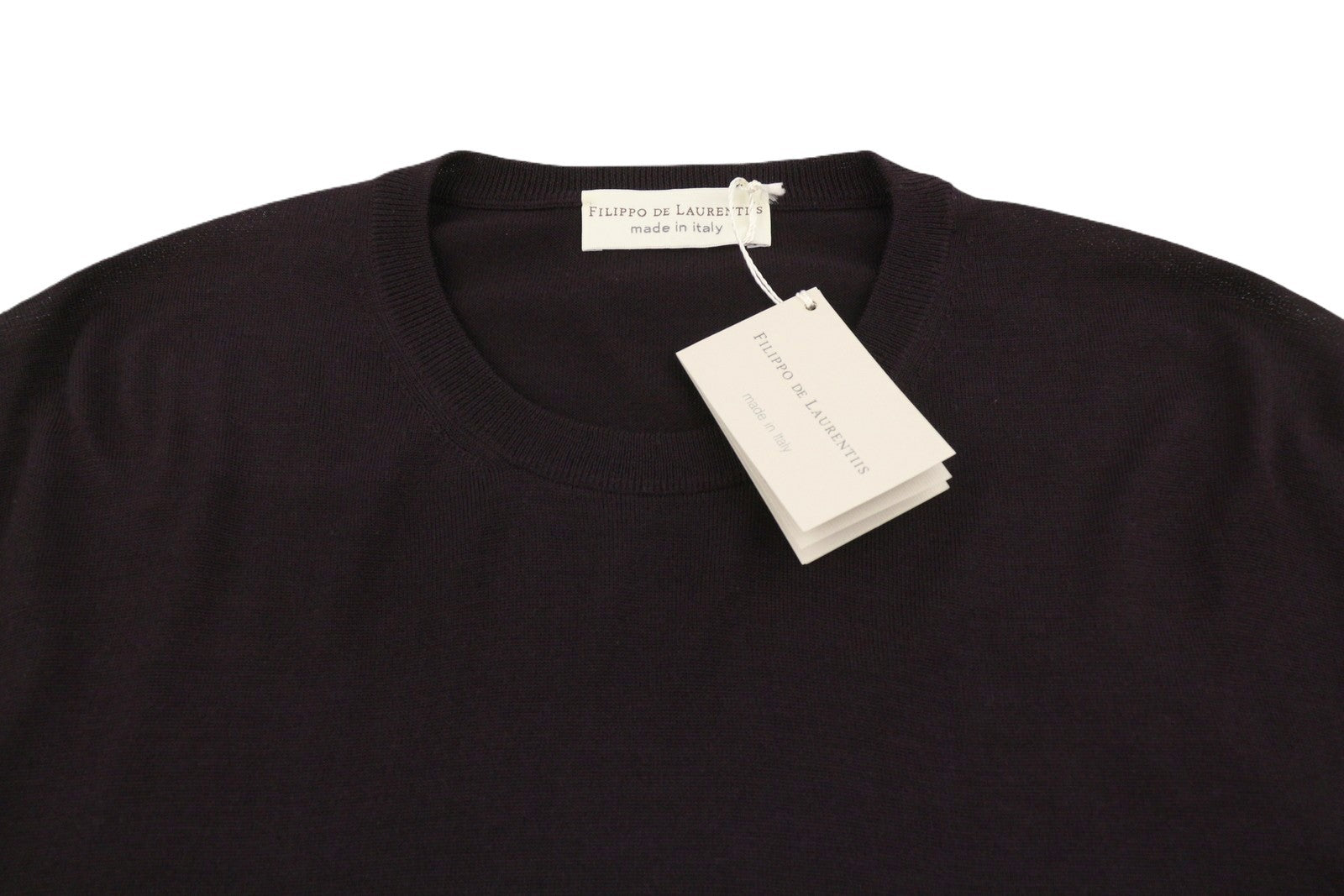 FILIPPO DE LAURENTIIS Men Jumper IT58 2XL Brown Superfine 120s Merino Wool Knit