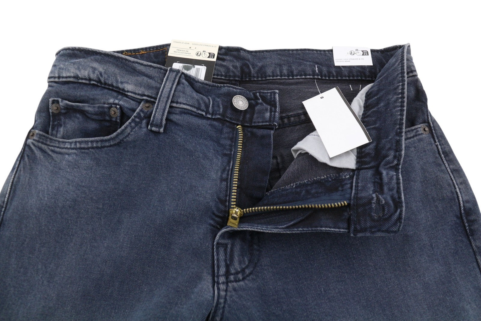 LEVI'S 511 Men Jeans W30/L32 Dark Blue Faded Slim Fit Zip Fly Denim