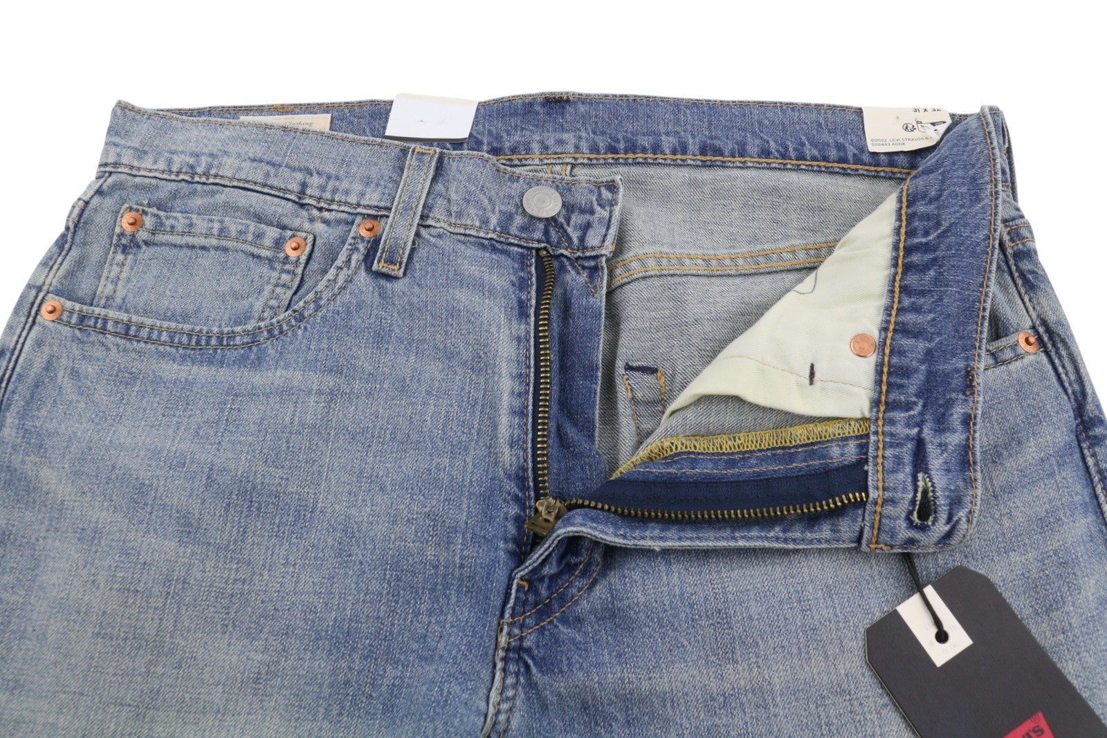 LEVI'S 512 Men Jeans W31/L32 Blue Whiskers Faded Linen Blend Tapered Fit