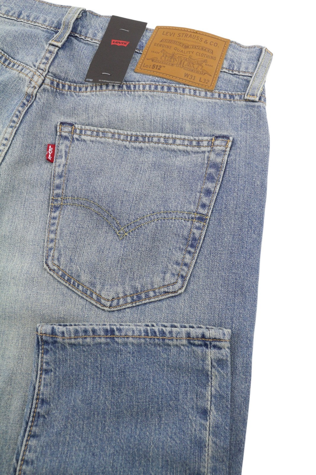 LEVI'S 512 Men Jeans W31/L32 Blue Whiskers Faded Linen Blend Tapered Fit