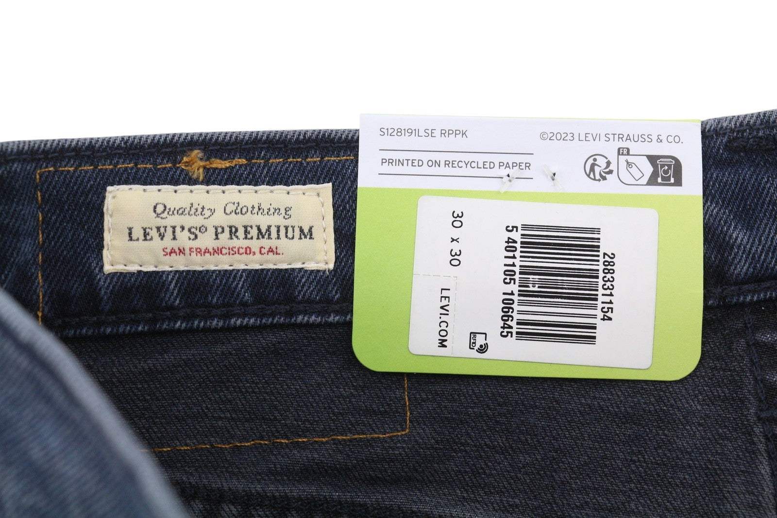 LEVI'S 512 Slim Taper Men Jeans W30/L30 Blue Whiskers Faded Stretch Big E