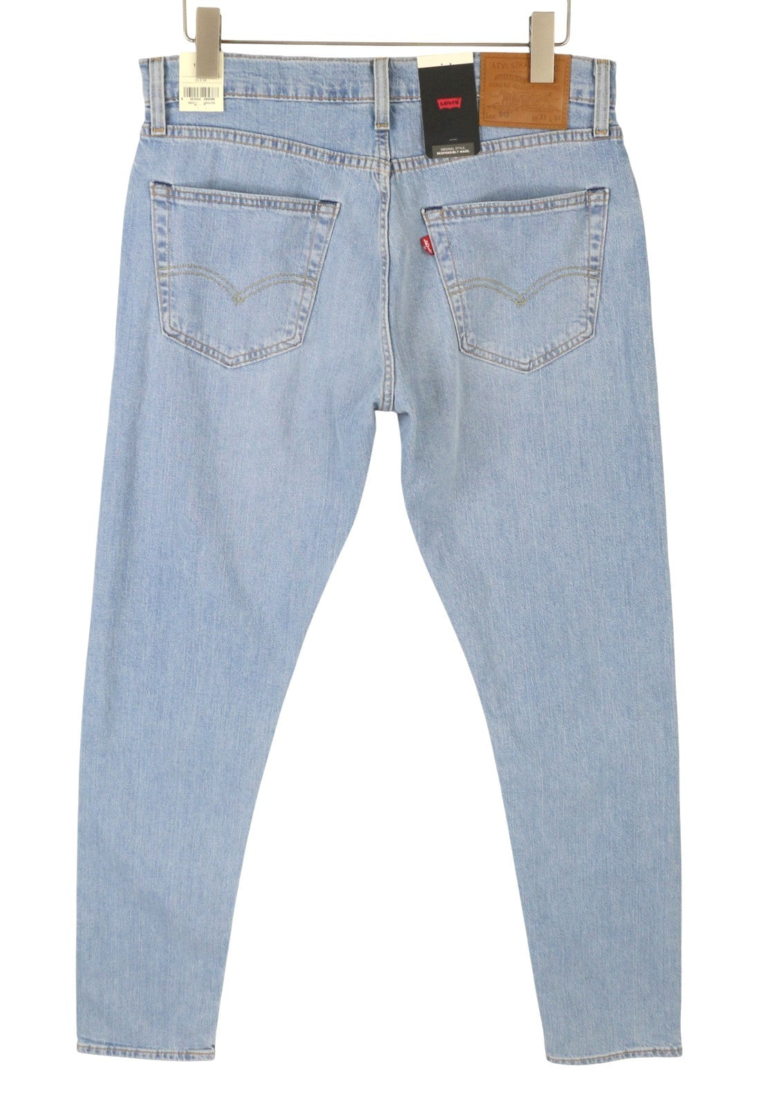 LEVI'S 512 Men Jeans W33/L34 Blue Whiskers Faded Tapered Fit Premium Big E