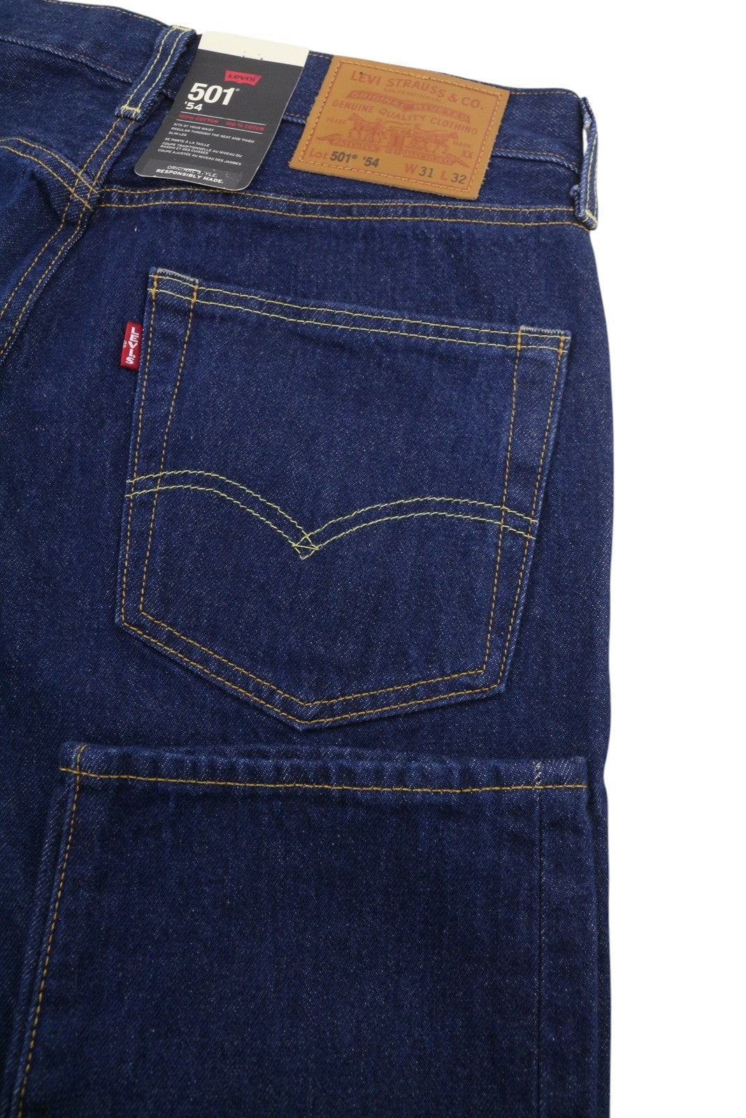 LEVI'S 501 '54 Men Jeans W31/L32 Dark Blue Straight Fit Premium Big E