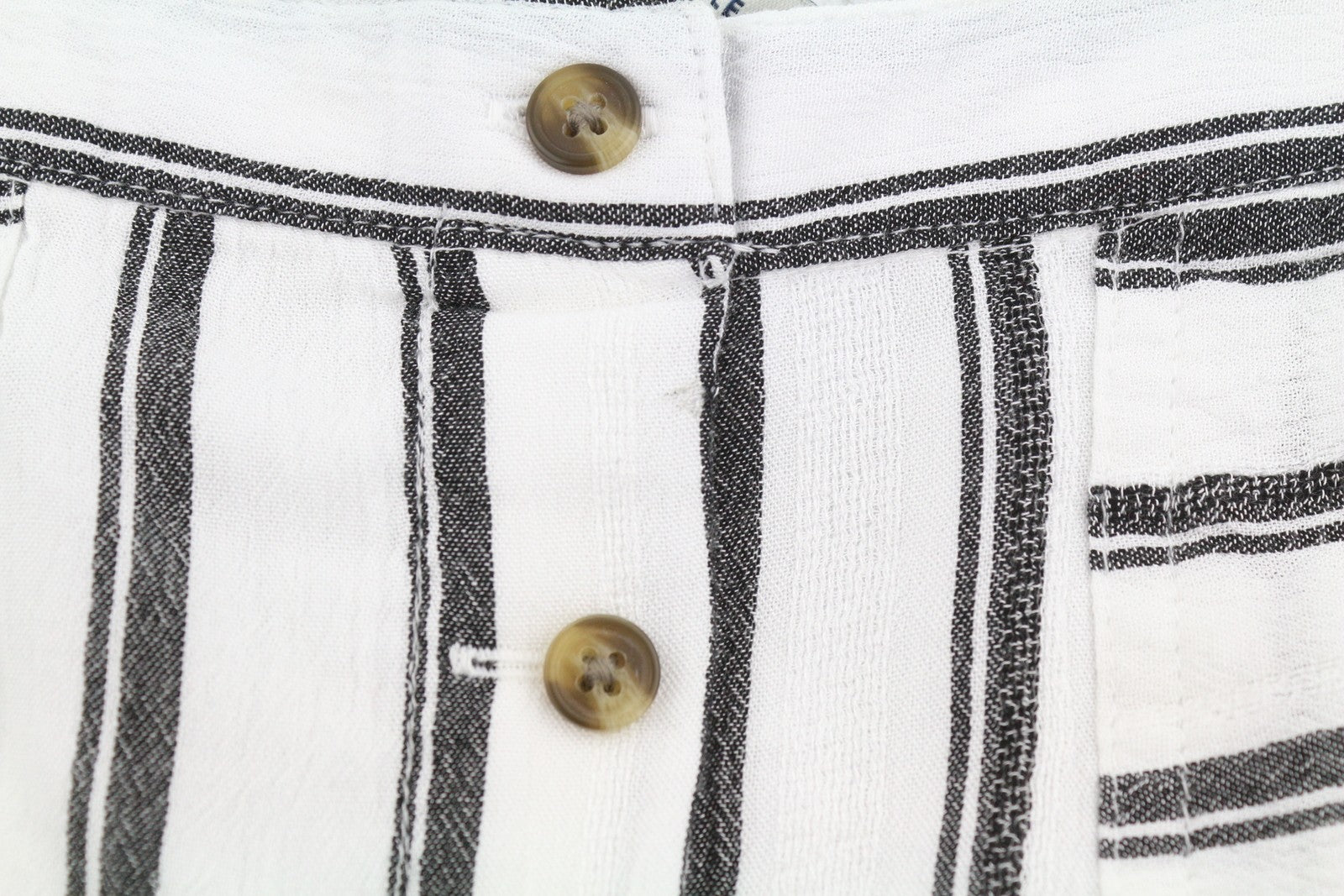 AMERICAN EAGLE OUTFITTERS Women Skirt XS White Striped Buttoned Midi