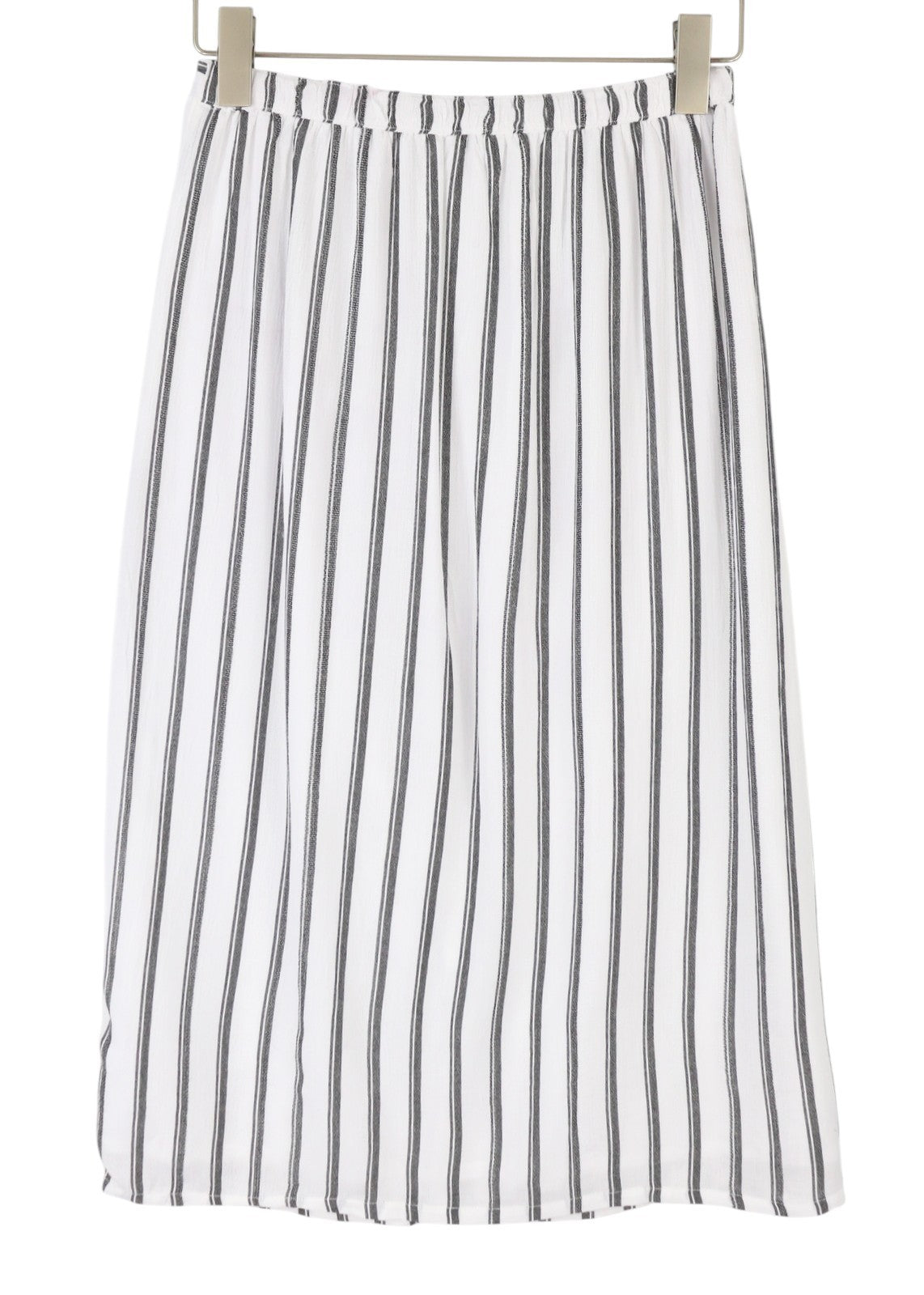AMERICAN EAGLE OUTFITTERS Women Skirt M White Striped Buttoned Midi