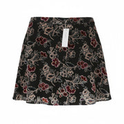 AMERICAN EAGLE OUTFITTERS Women Skirt S Black Floral Print Lined Mini
