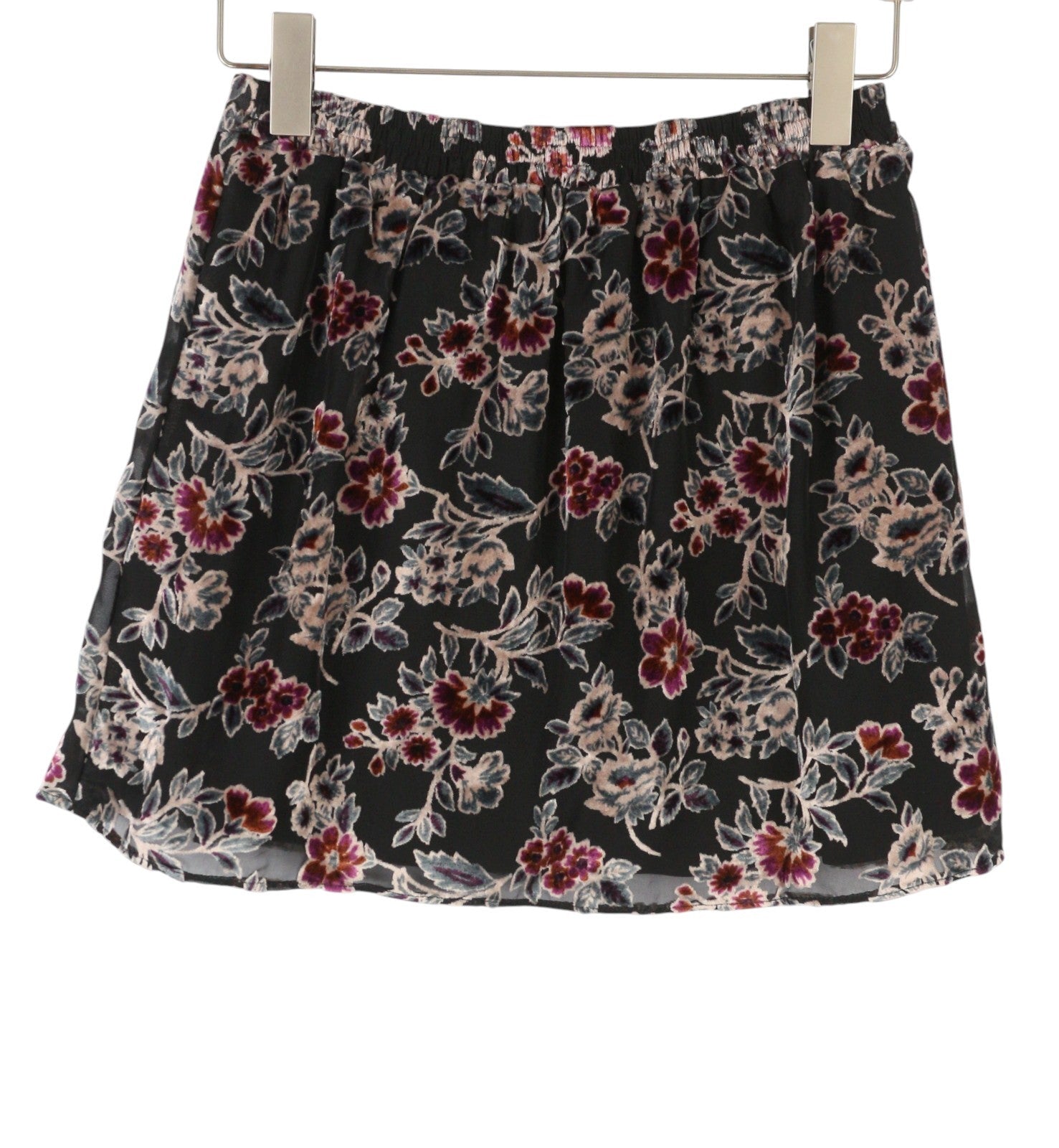 AMERICAN EAGLE OUTFITTERS Women Skirt S Black Floral Print Lined Mini