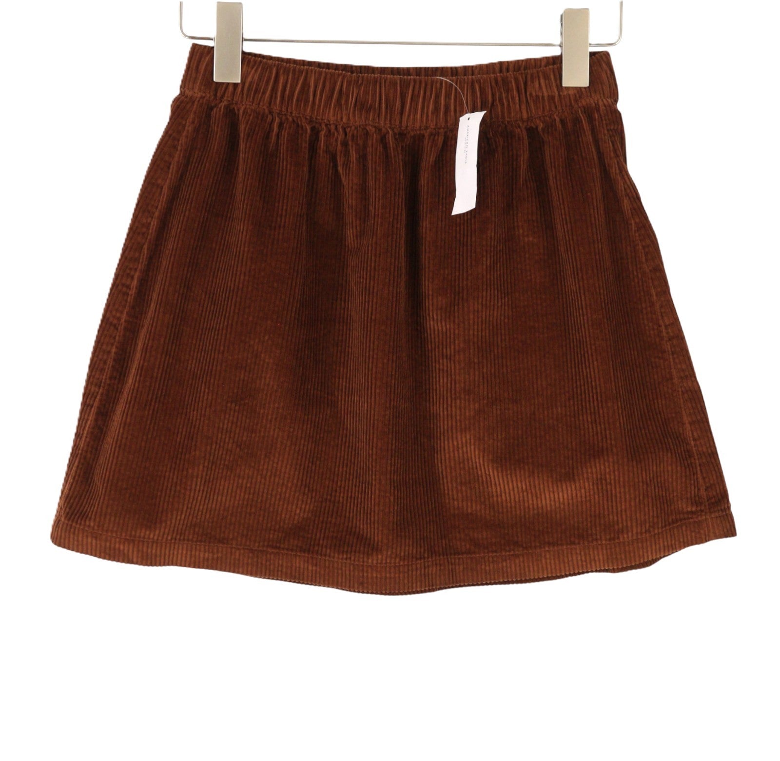 AMERICAN EAGLE OUTFITTERS Women Skirt M Brown Corduroy Elastic Waist Mini
