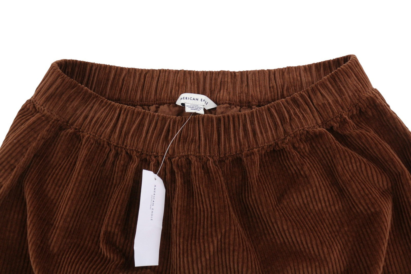 AMERICAN EAGLE OUTFITTERS Women Skirt M Brown Corduroy Elastic Waist Mini