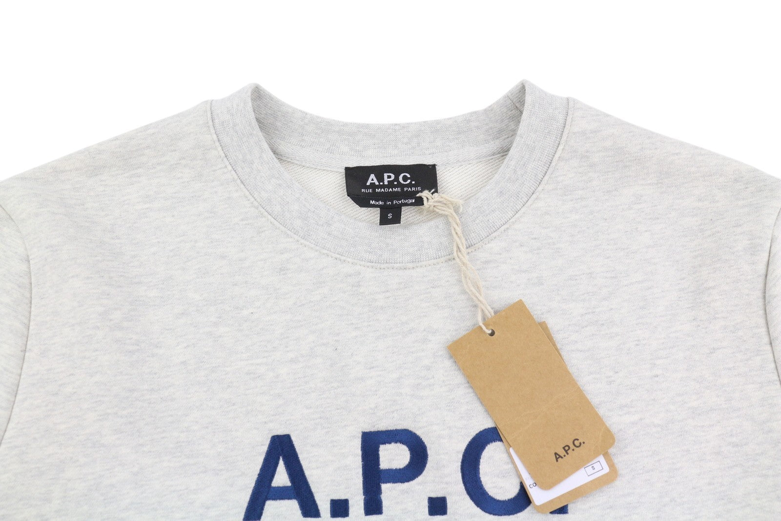 A.P.C. Rufus Men Sweatshirt S Melange Grey Crew Neck Cotton Pullover RRP389