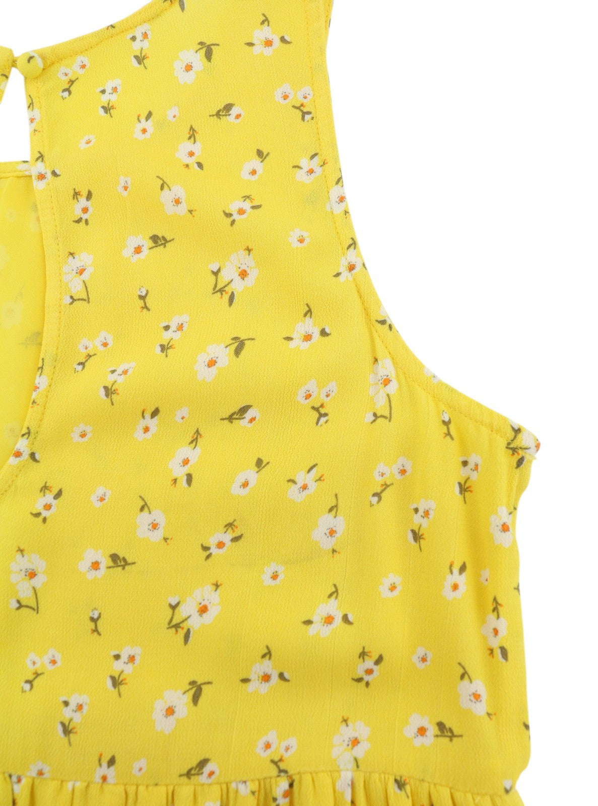 AMERICAN EAGLE OUTFITTERS Women Dress XS Yellow Floral Print Crew Sleeveless
