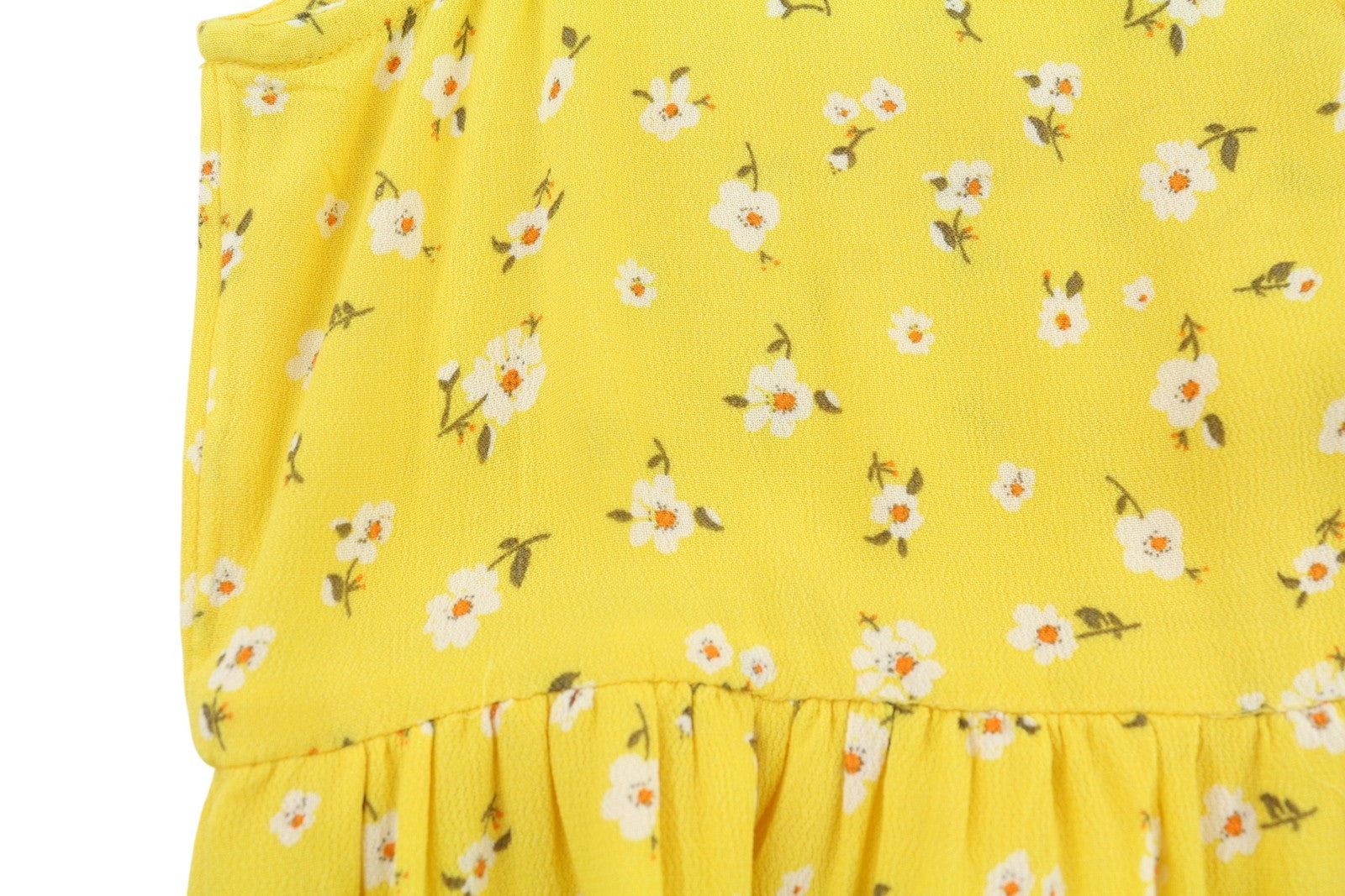 AMERICAN EAGLE OUTFITTERS Women Dress XS Yellow Floral Print Crew Sleeveless