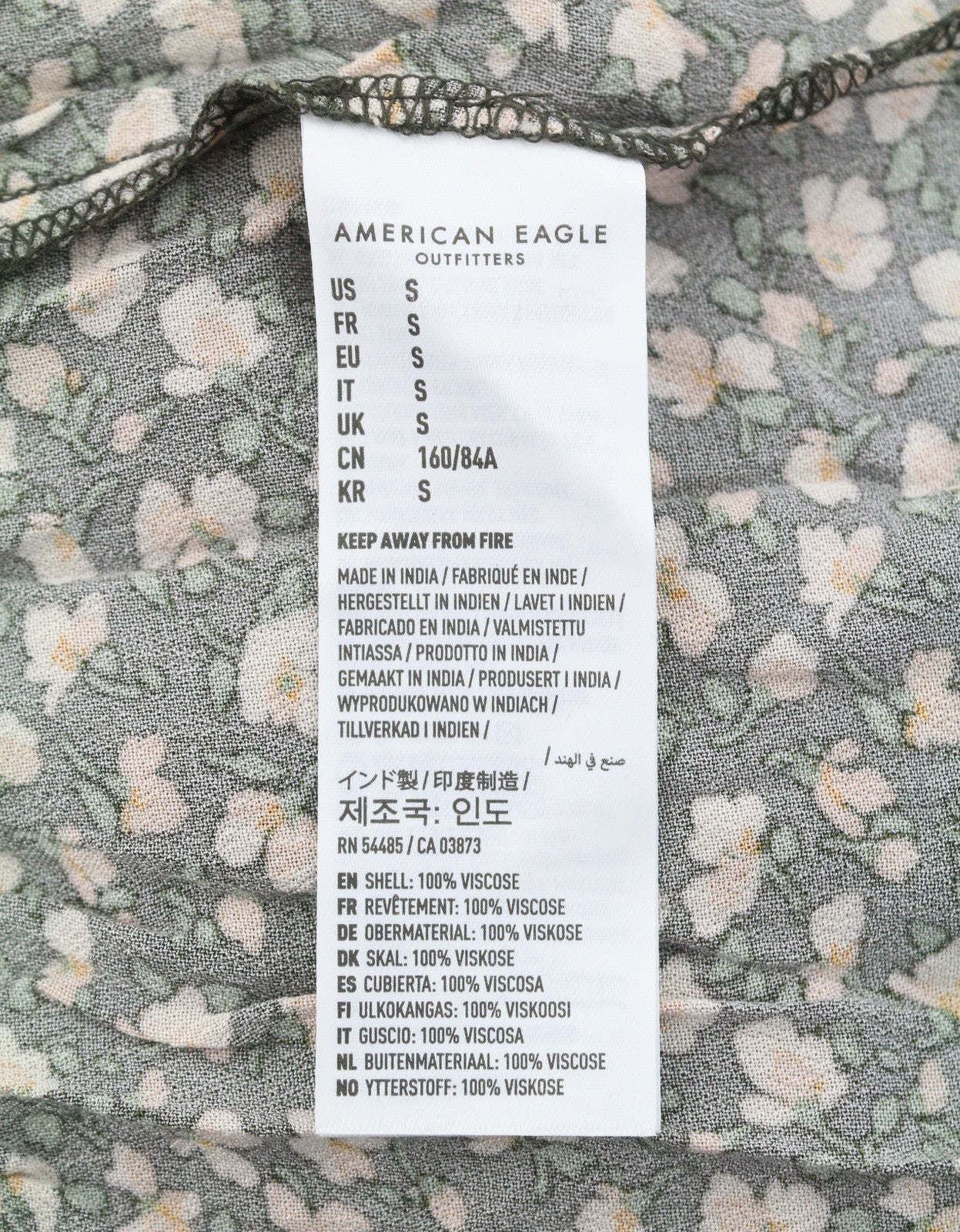 AMERICAN EAGLE OUTFITTERS Women Dress S Floral Pattern Round Neck Sleeveless