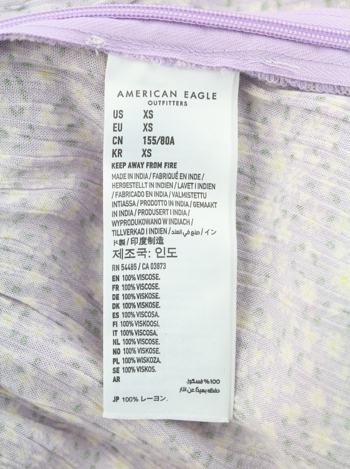 AMERICAN EAGLE OUTFITTERS Women Romper XS Purple Floral Print V-Neck Long Sleeve