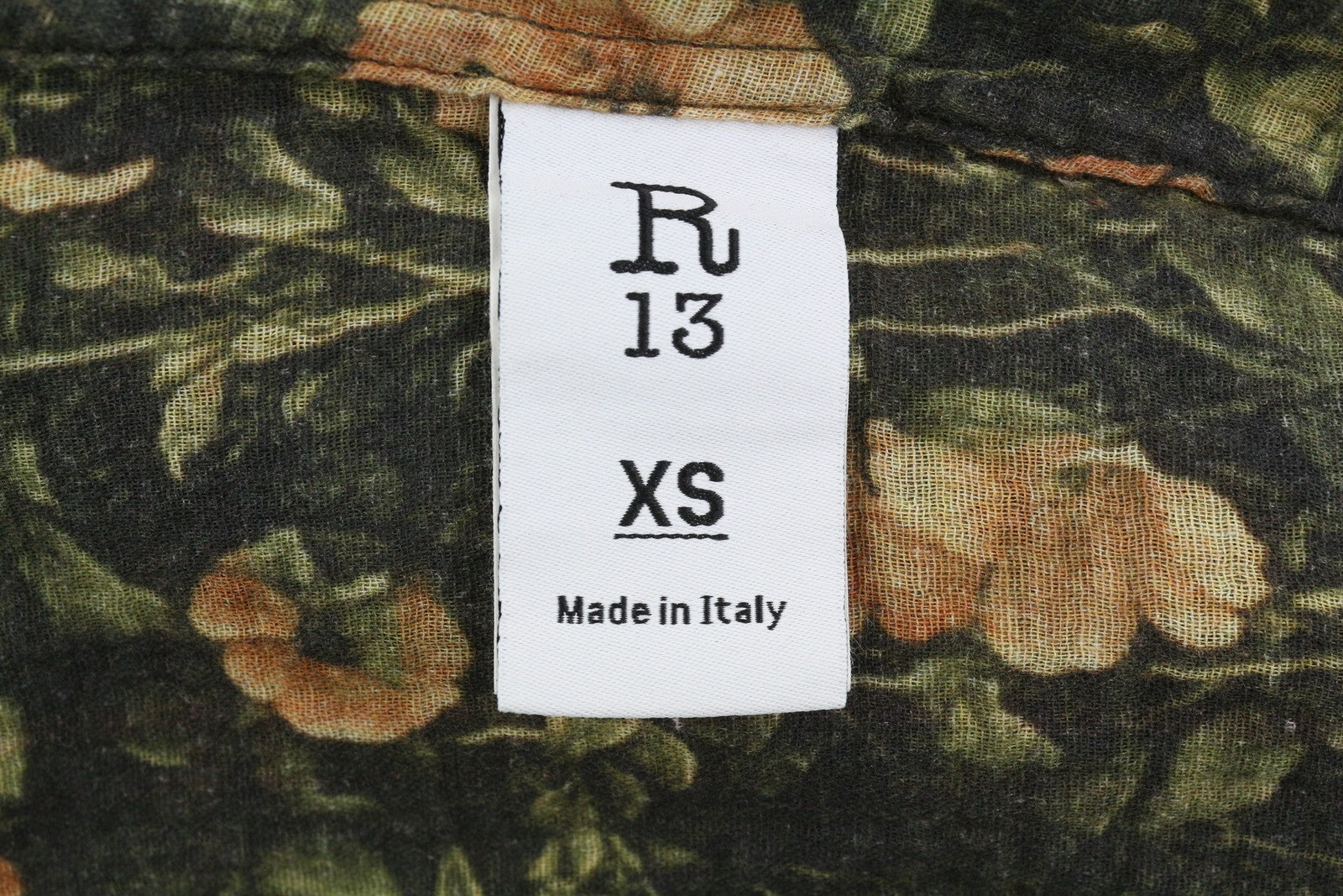 R13 Multi-Strip Drop Neck Women Shirt XS Floral Plaid Oversized FW25 RRP945