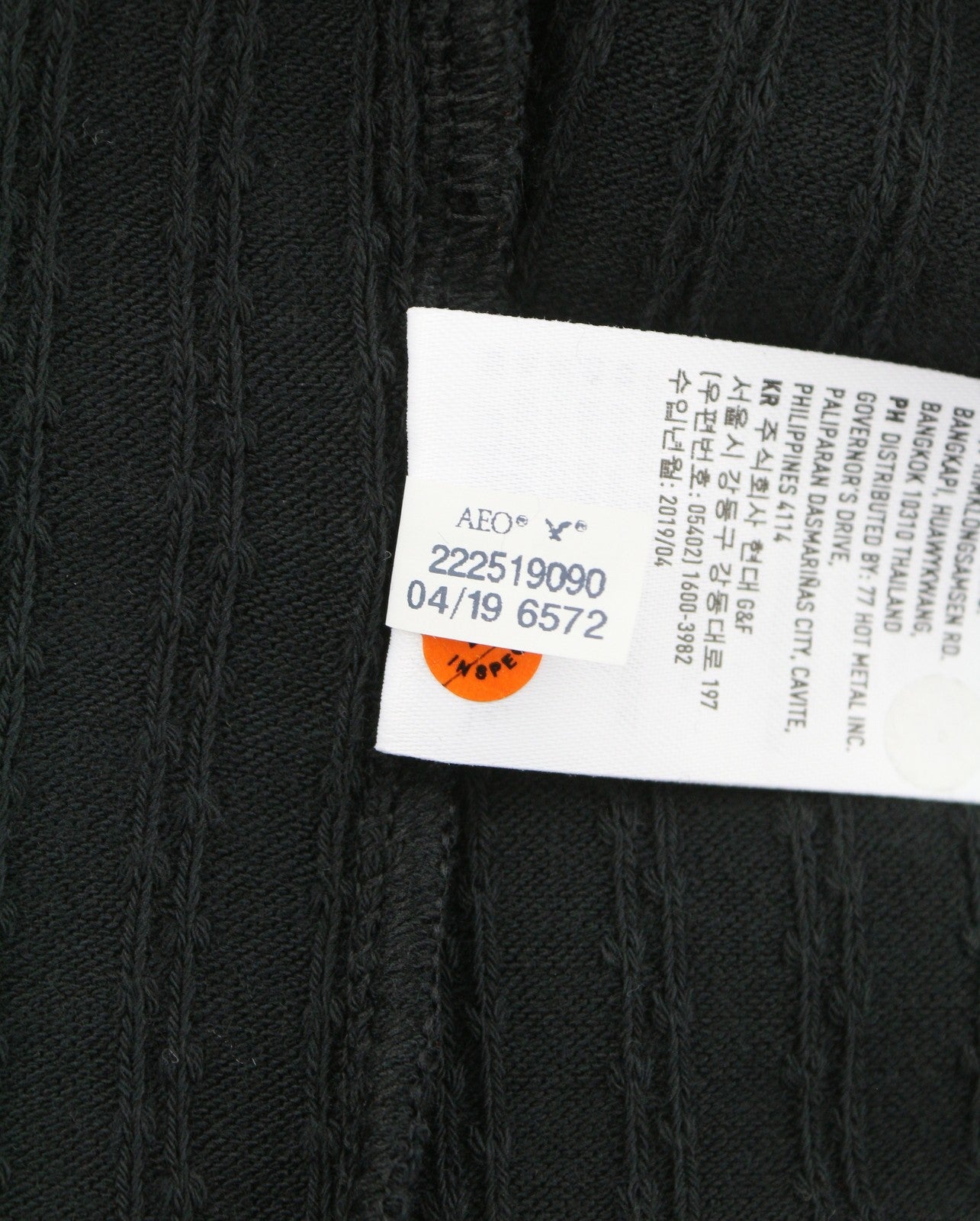 AMERICAN EAGLE OUTFITTERS Women T-Shirt XS Black Ribbed Cropped Short Sleeve
