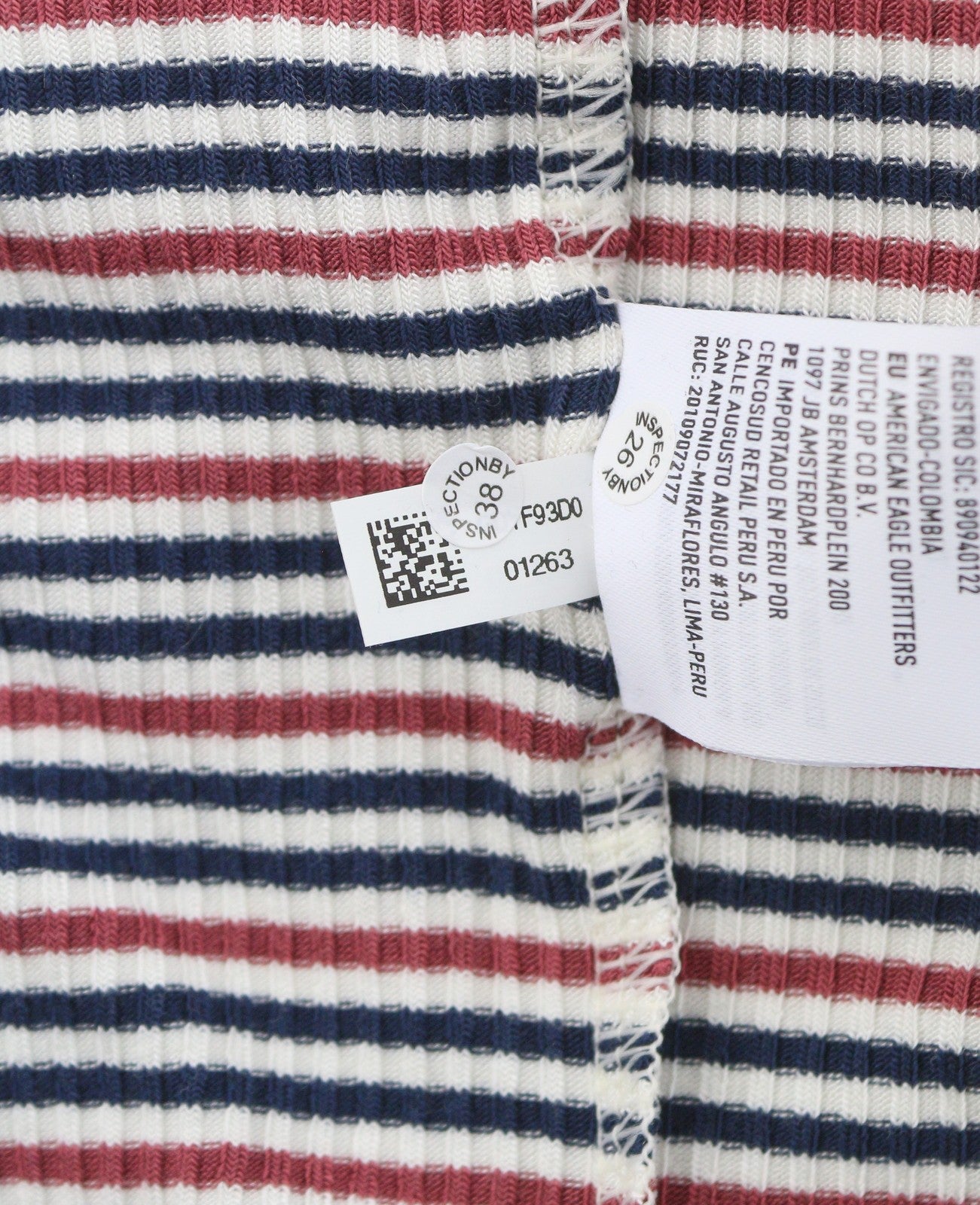AMERICAN EAGLE OUTFITTERS Women T-Shirt L Multicolored Striped Square Sleeveless