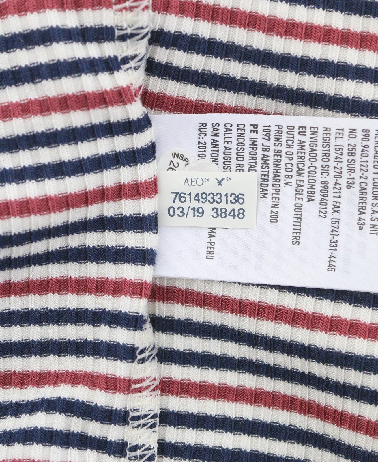 AMERICAN EAGLE OUTFITTERS Women T-Shirt L Multicolored Striped Square Sleeveless