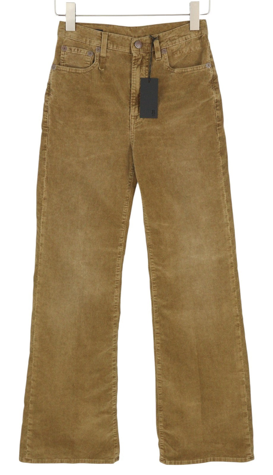 R13 Charlotee Women Trousers 25 Golden Brown Stretch Cord Faded FW25 RRP799