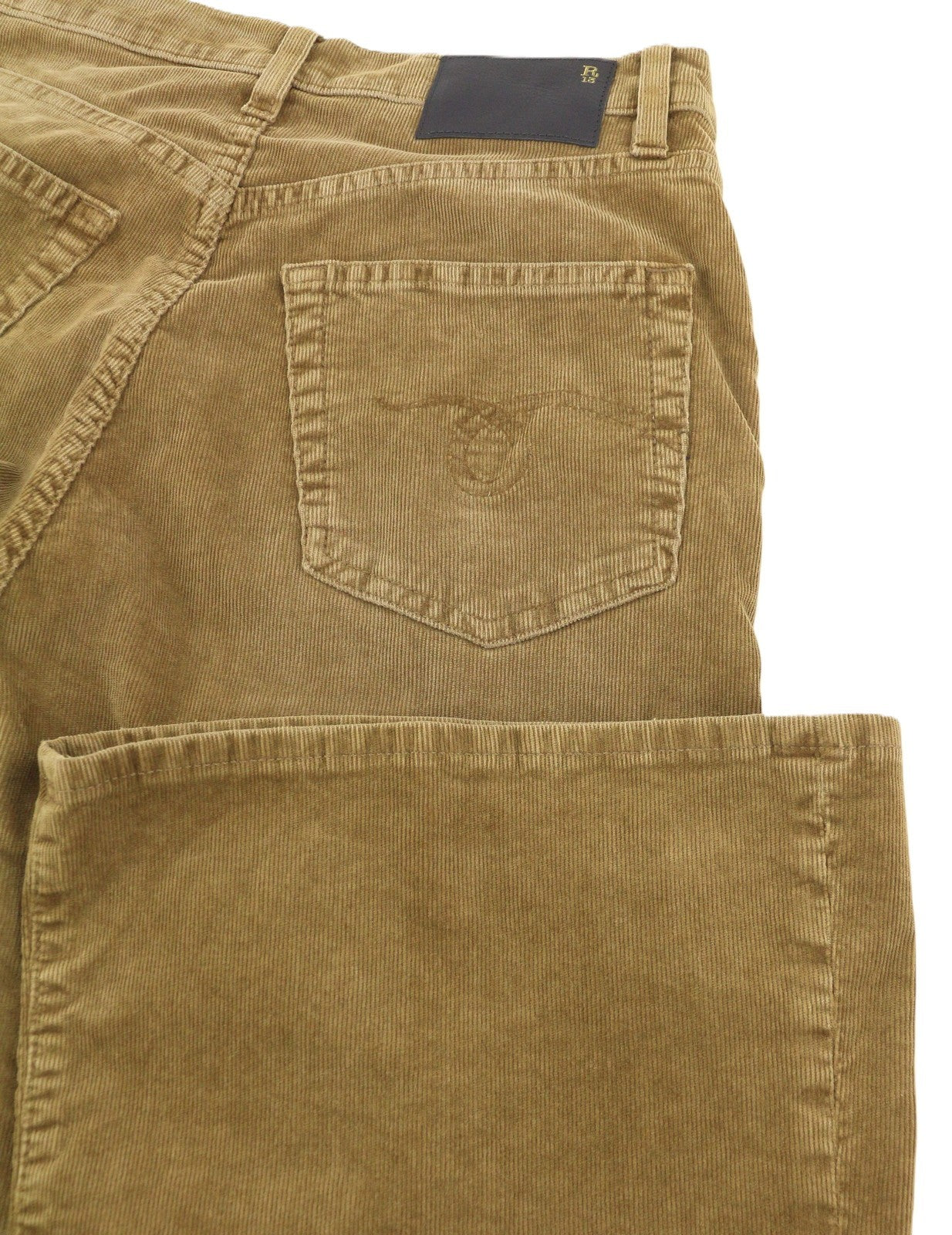 R13 Charlotee Women Trousers 25 Golden Brown Stretch Cord Faded FW25 RRP799