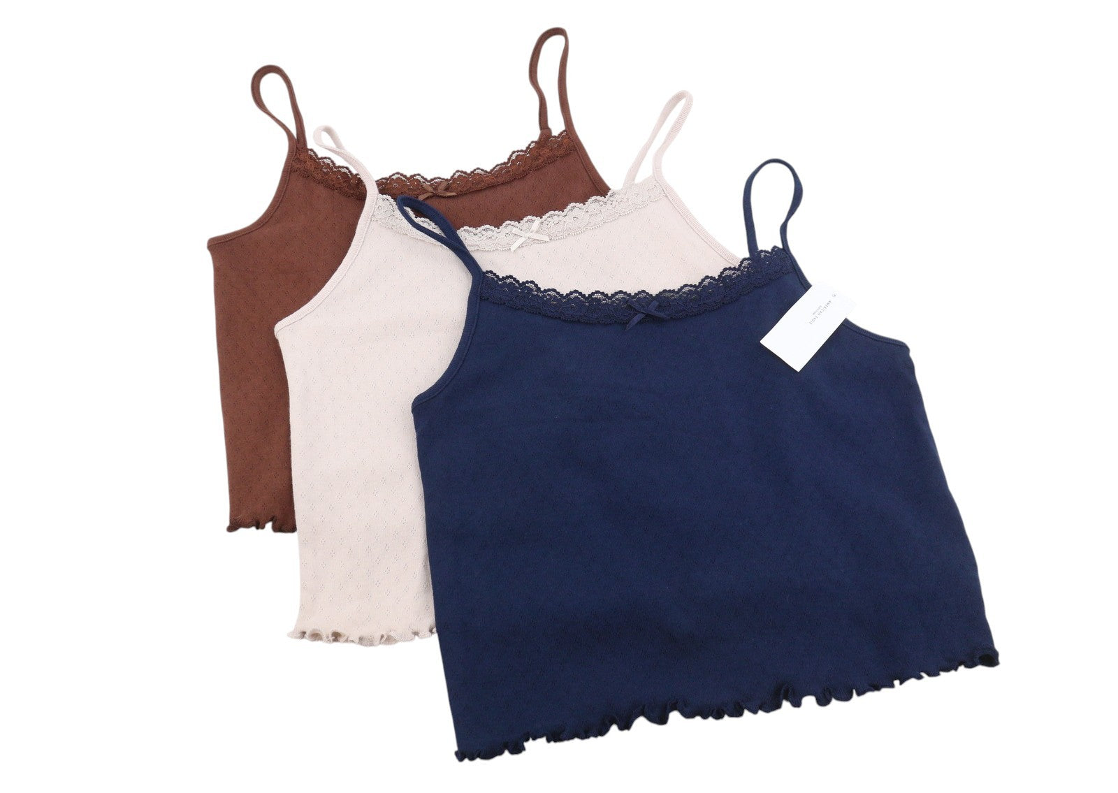 AMERICAN EAGLE OUTFITTERS Women T-Shirt S 3 Pack Cotton Lace Trim Sleeveless