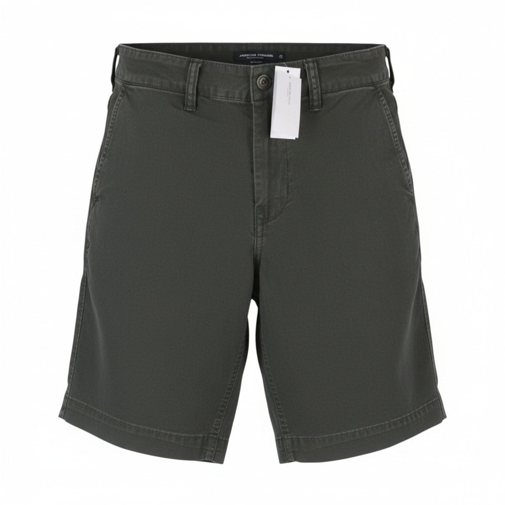 AMERICAN EAGLE OUTFITTERS Classic 10" Men Boy Shorts W26 Grey Stretch Flex Chino