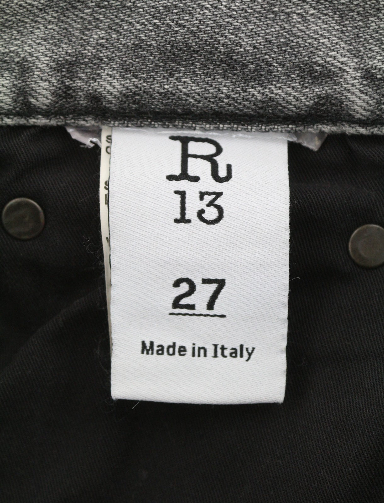 R13 D'Arcy Loose Women Jeans 27 Soft Gray Whiskers Faded Dirty Look
