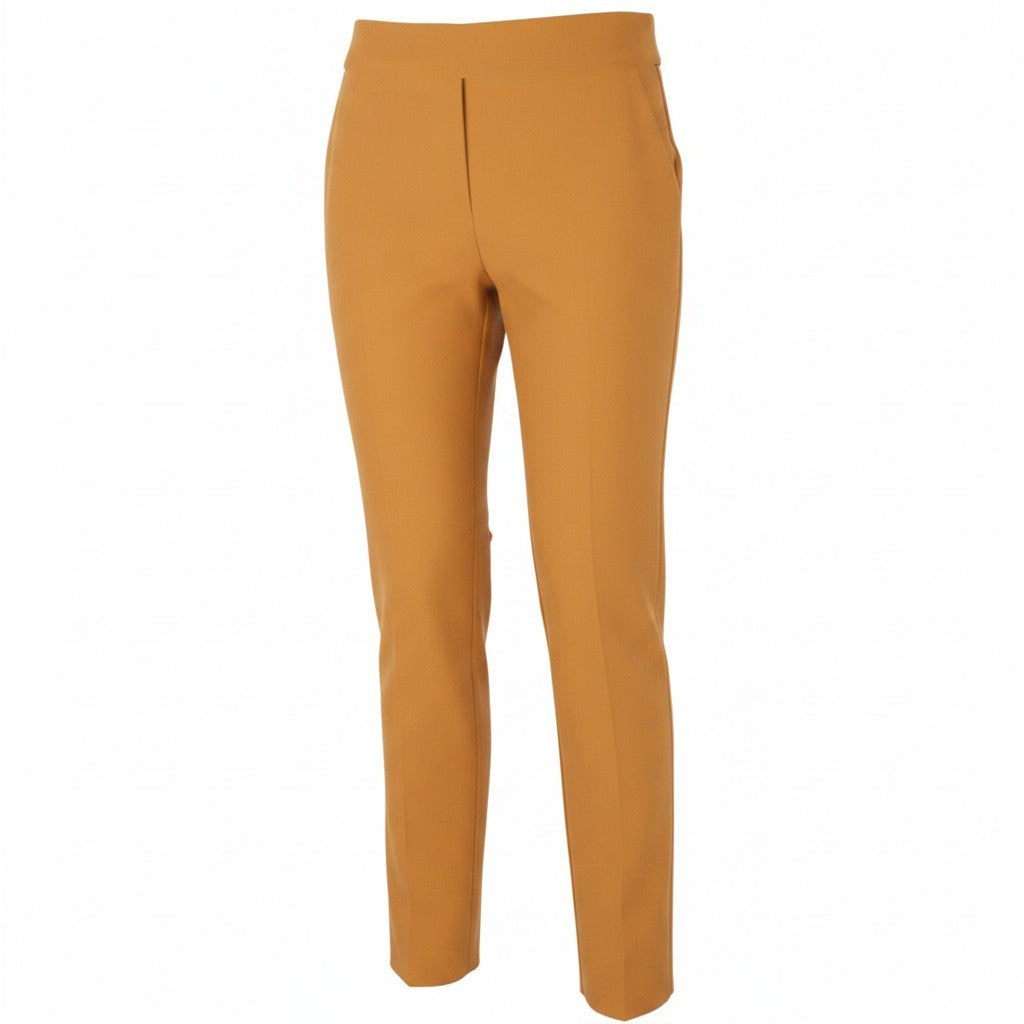 MAX MARA Women Trousers W28 Brown Elastic Waist Stretch Slim Fit