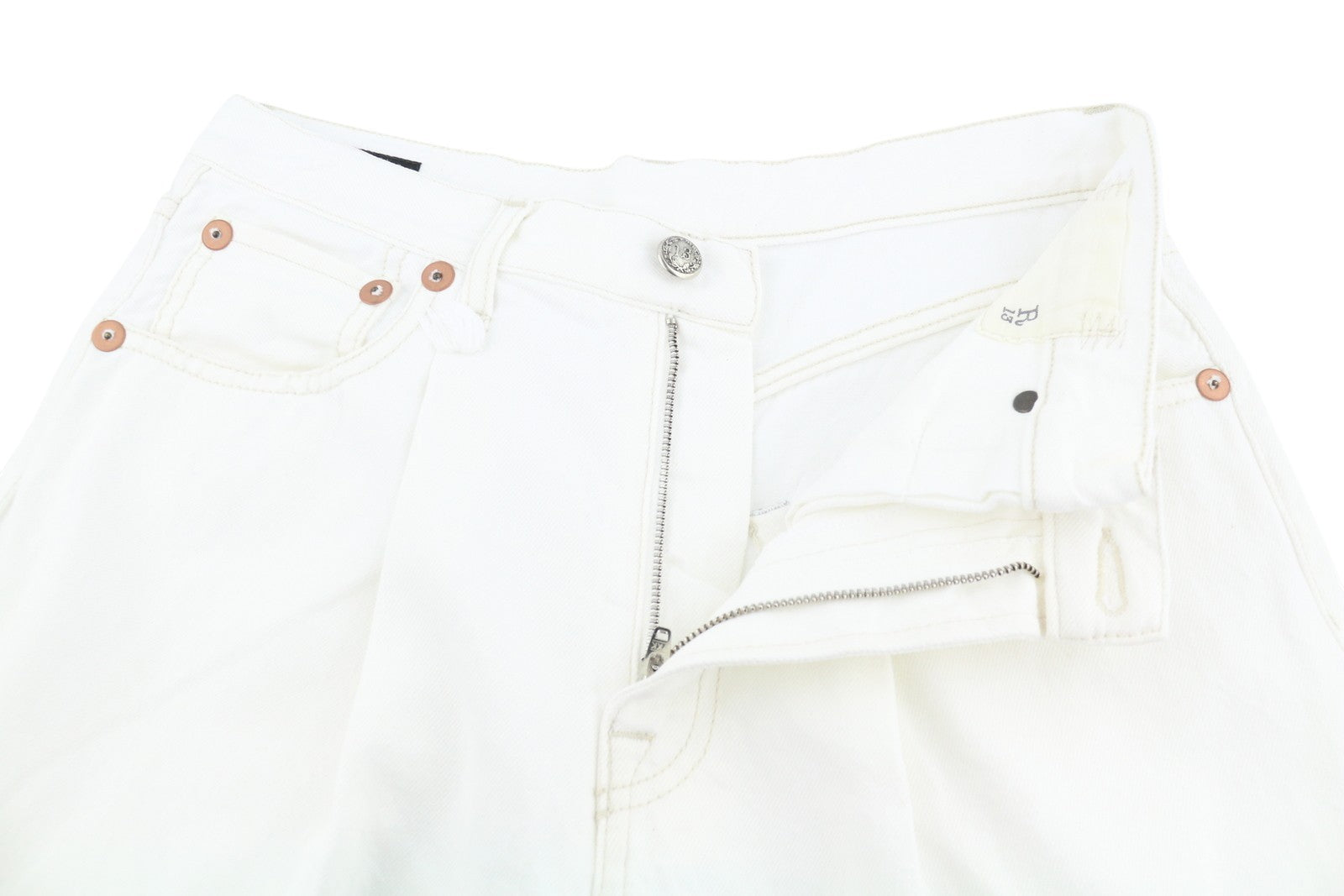 R13 Damon Pleated Women Jeans 25 Aerin White Wide Zip Fly PS26
