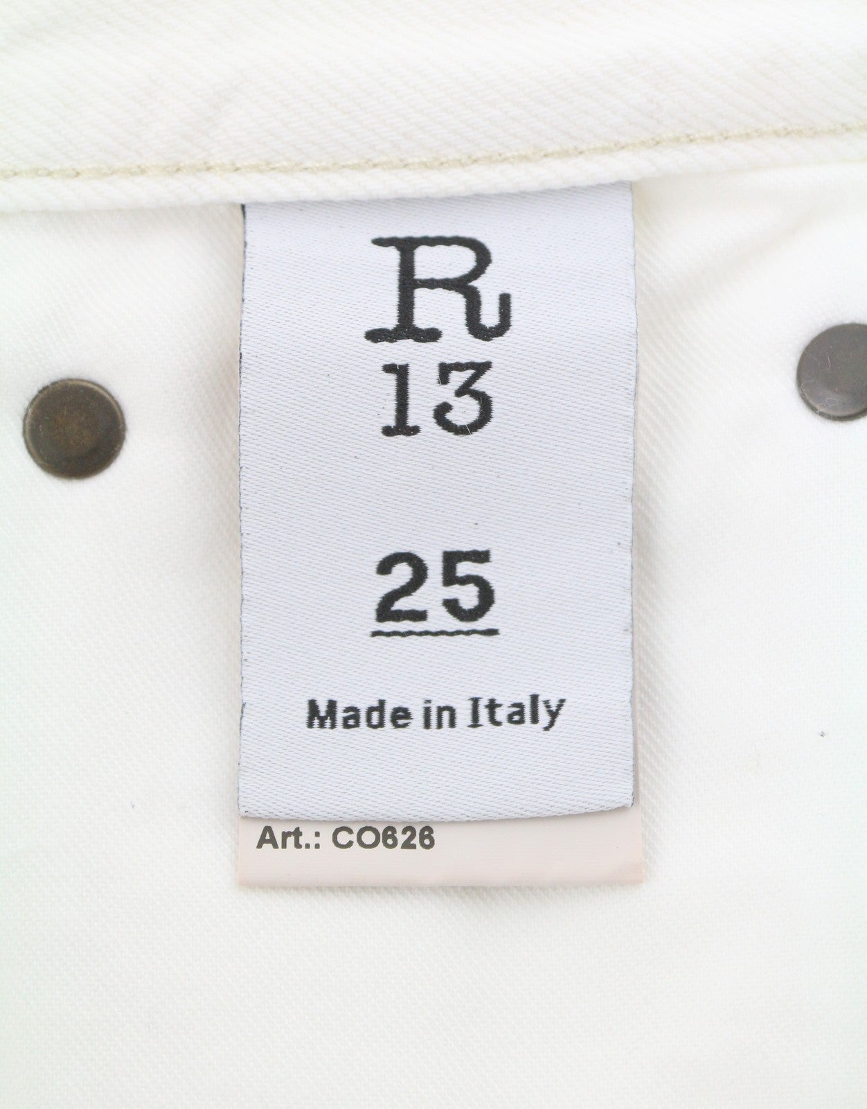 R13 Damon Pleated Women Jeans 25 Aerin White Wide Zip Fly PS26