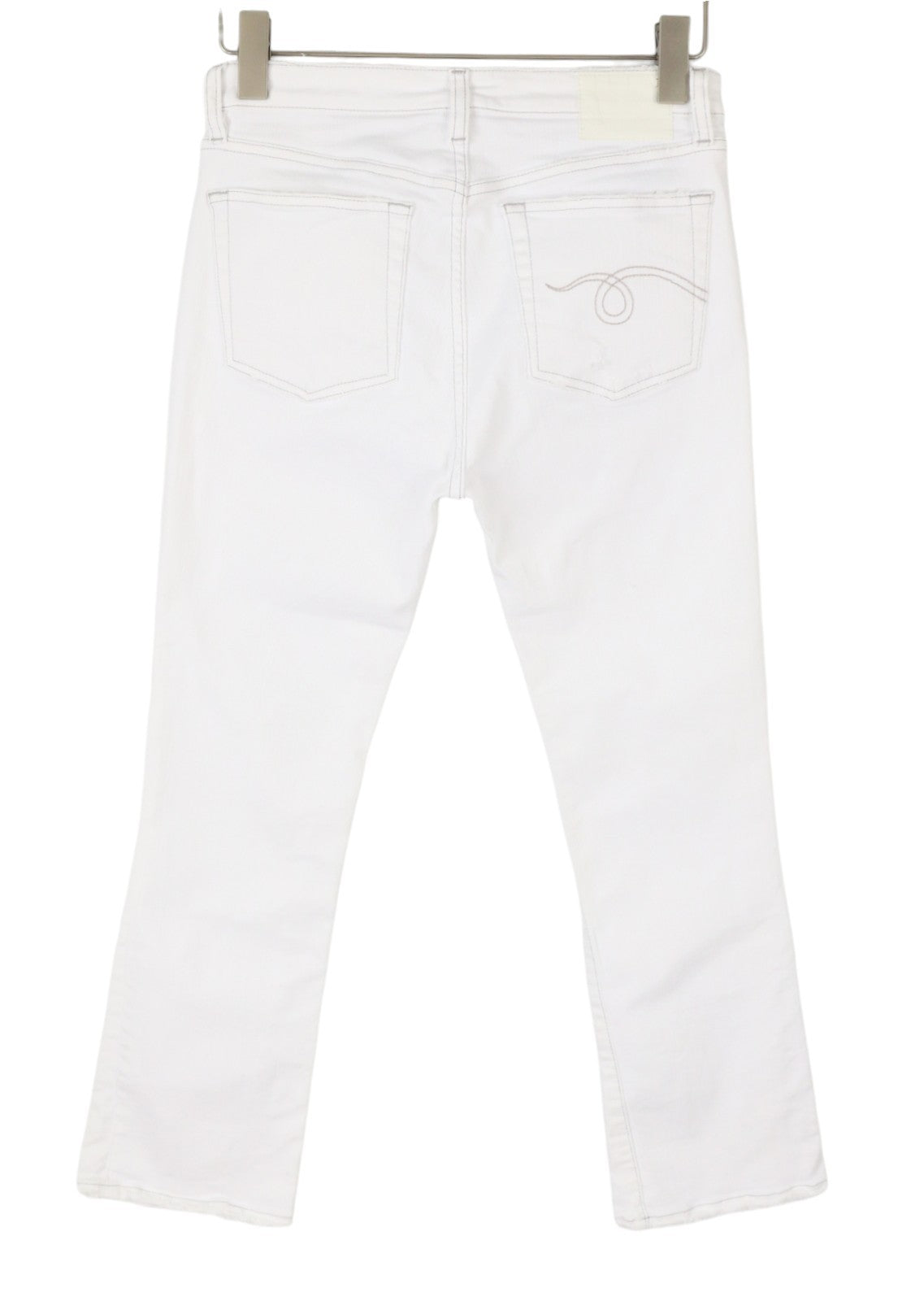 R13 Kick Fit Women Jeans 27 Bale White Flared Cropped Zipper