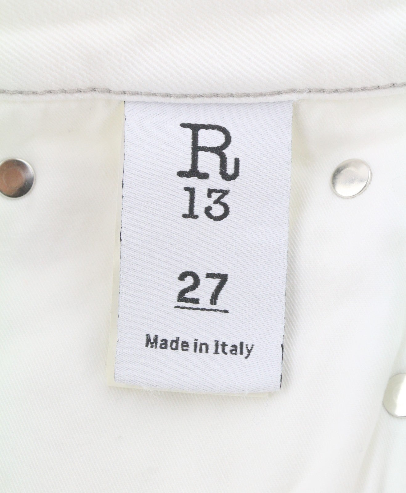 R13 Kick Fit Women Jeans 27 Bale White Flared Cropped Zipper