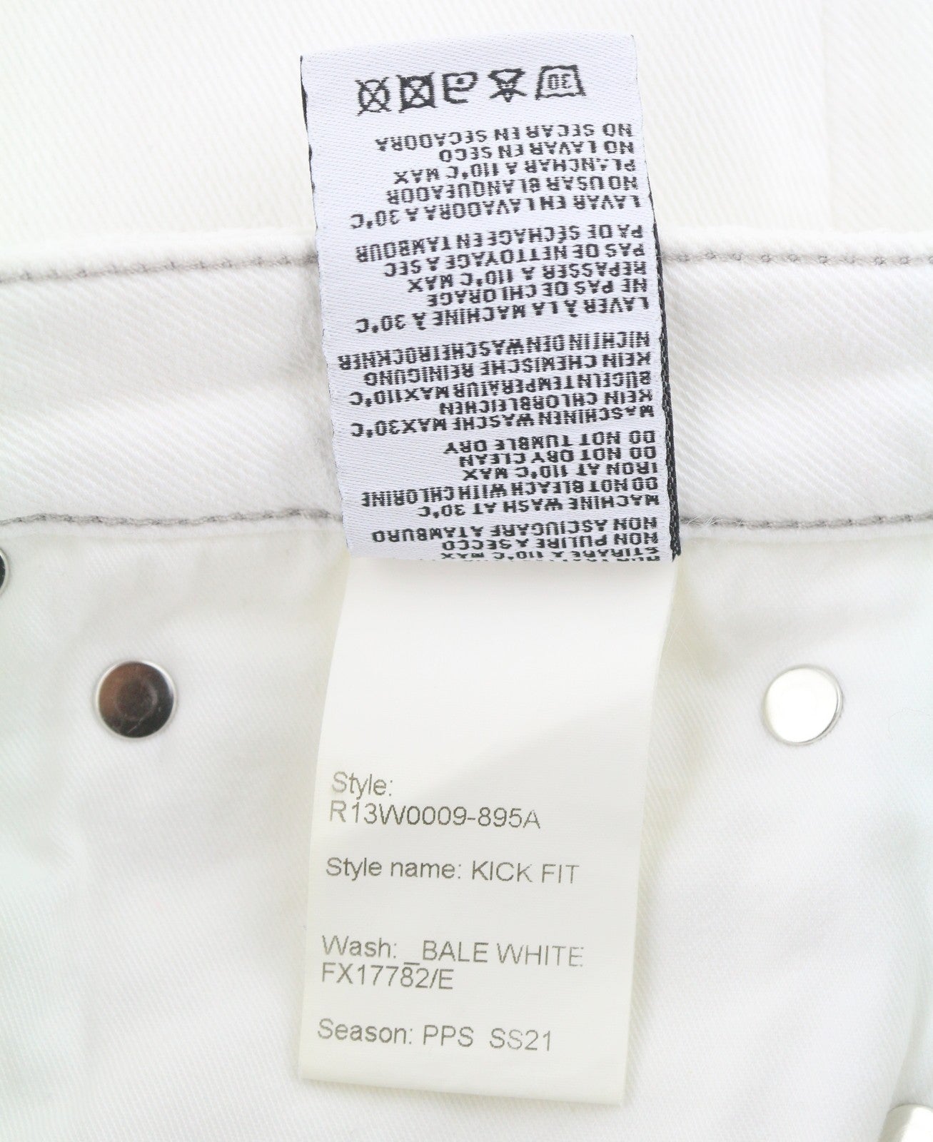R13 Kick Fit Women Jeans 27 Bale White Flared Cropped Zipper