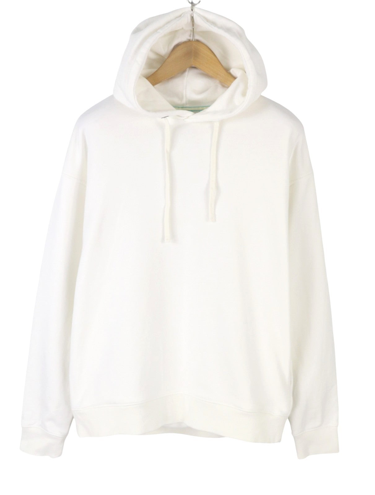 SCOTCH & SODA Men Hoodie L White Cotton Oversized Long Sleeve Pull On