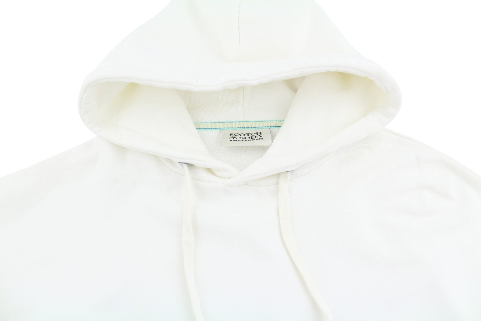 SCOTCH & SODA Men Hoodie L White Cotton Oversized Long Sleeve Pull On