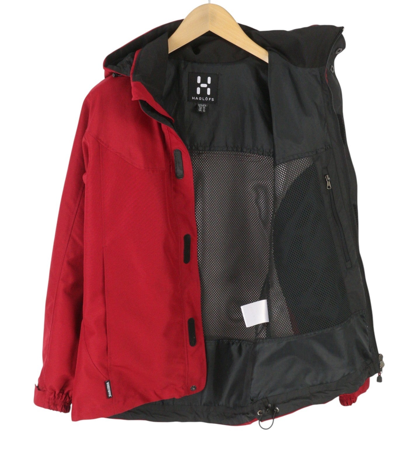HAGLOFS Women Jacket EU36 S Red Water Resistant Breathable Hooded Full Zip